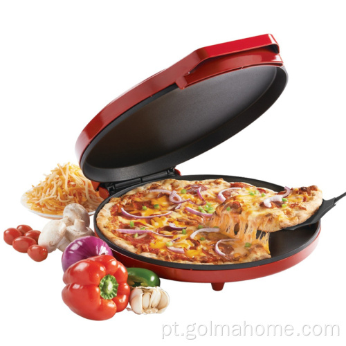 Forno para pizza multifuncional 180 graus aberto para churrasqueira Máquina de fazer pizza elétrica com temperatura ajustável